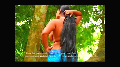 Sreetama in Blue Saree Pressing Boobs