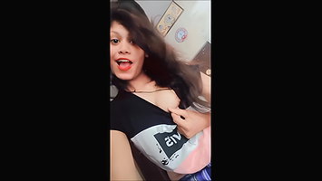 Young girl shows