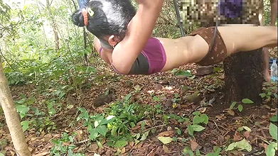 A girl deepthroat her mouth with her ex boyfriend in the Forest area, Indian desy girl face fucking with her stepbrother bigdick