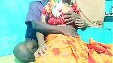 Amazing Tamil Aunty Boobs Pressing