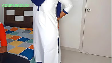 Komal Was Beaten Hard on the Ass by the Teacher and Then the Step Brother Hit Her with an Ice Cube.