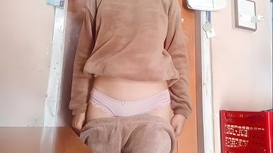 Cute teen girl masturbating , hiding from mommy