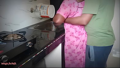 Indian Wife and Husband Fight for Fucking in Kitchen Hardcore Doggy Style Anal Fuck