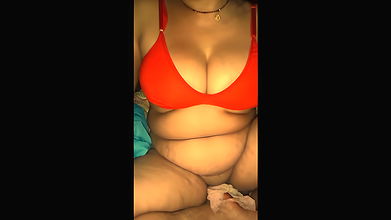 Desi mummy boobs massage