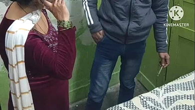 Seeing the girl alone in the house, the girl left the girl herself