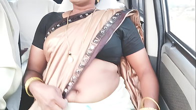India Cal Gil Car Sex with the client Telugu Dirty conversations.