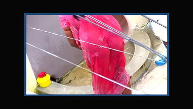 aunty open bath in red nighty