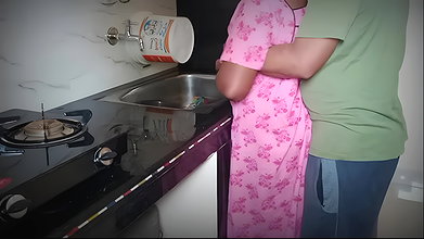 Indian wife and husband fight for fucking in kitchen hard core doggy style anal fuck pussy fucked strong dick telugu fuckers