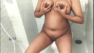 A Hot Girl went to the Shower and got so Excited there that she Brought herself to Orgasm