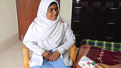Bangladeshi Student With Her Teacher For Good mark
