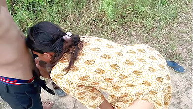 A village girl fucking hard in her wet pussy with his ex boyfriend in the forest area