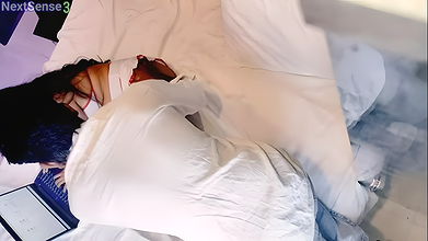 An inexpensive nurse screamed out loudly when her boyfriend had sex with her