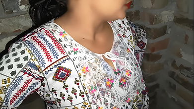 beautiful indian bhabhi got hardcore fucked by the neighbor on the terrace at night, sucked his cock and creampie in pussy part