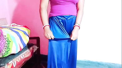 indian desi star sanjana calling her boyfriend when she is alone in home