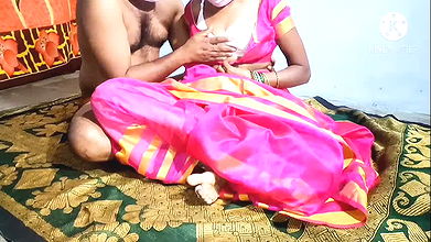 In pink color saree Indian village bhabhi fuking