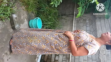 Hot sexy Kitu Bhabhi got her brother-in-law excited and got him fucked by pressing her breasts and pussy outside in the garden