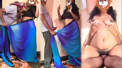 My step sister changing saree in my room i fucked her by tempting by showing my hard dick