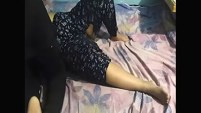 Indonesian Girl Gets Leg Pain While Jumping On Bed The Doctor come & Fucks While Her Feet Massage