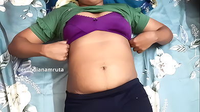 Indian Desi Cute Beautiful BBW Bhabhi Playing with her Shaved Wet Pussy with Carrot and gets Orgasm