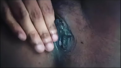 I am applying cream on my pussy and rubbing it with my finger