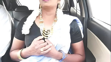 E -2, full video, Car sex, Telugu dirty talks, indian beautiful sexy saree housewife with son in law romantic journey