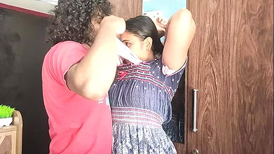 Mallu couple hot boobs suck in nighty, Indian wife enjoy with boy friend while suck her big boobs, Mallu wife big boobs suck