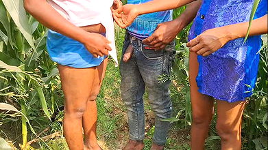 I took both my wives outdoors and had full fun with them in sugarcane Desi Indian sex village video