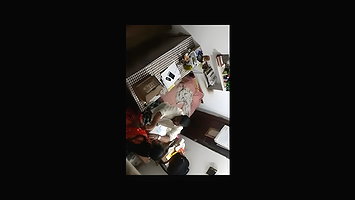 pressing colleague boobs in office