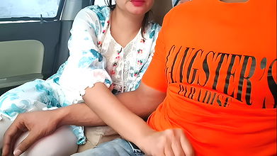 Cute Desi Indian Beautiful Saara Bhabhi Gets Fucked with Huge Dick in car outdoor risky