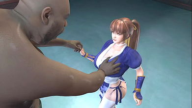 Kasumi get fucked hard by a big black cock and creampied on the arena