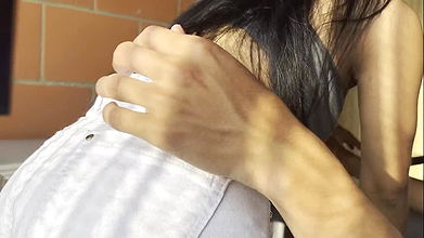 A multi-orgasmic young woman asks me to play with her big clit and fuck her small pussy. fuck me