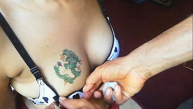 Tattoo on desi Indian big boobs teen girl