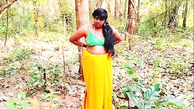 Outdoor Jungle Sex Desi Bhabi Fucking Husbend’s Small Brother Big Dick in Forest Telugu Dirty Talks