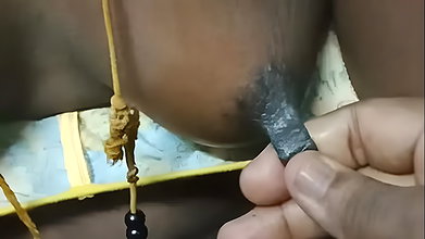 Desi Indian Tamil v HouseWife Renu’s cute boobs nipples are hardly tagging by her cuck hubby for show’s live call to FB friend