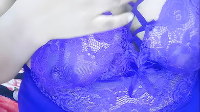 Boobs Show in Violet Dress