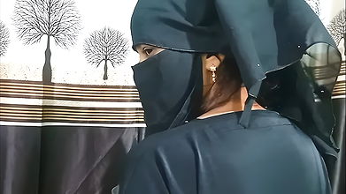 A beautiful muslim girl in burkha looking sexy and hot, and hard by boy