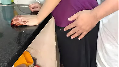 My maid was cleaning in the kitchen I went and fucked her when my wife was out
