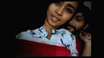 Horny BF Pressing Cute GF Boobs & Rubbing Dick on her Ass