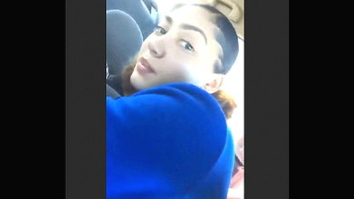 Horny Babe Riding in Car