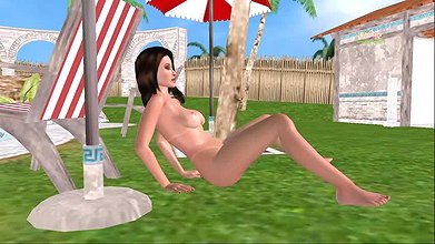 Cute girl masturbating using banana – Animated porn