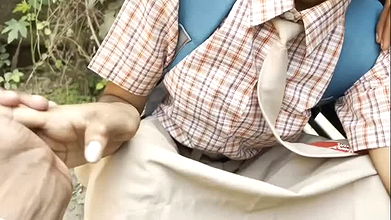 Come from the hot desi girlfriends school of Indian village and sucked my cock and gave my chests in my mouth