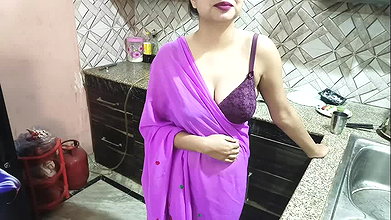 Indian step mom surprise her step son Vivek on his birthday in Kitchen Dirty talk in hindi voice saarabhabhi6 roleplay hot sexy