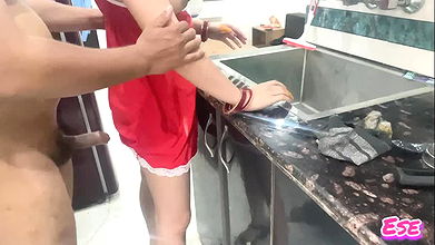 Horny Stepson fucked her Stepmom in the Kitchen