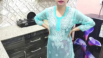 Desi Indian Big Boobs step Mom teaches her StepSon How to fuck in kitchen Hindi