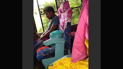 tarki guy masturbating in BUS while knowing side passanger girls recording him