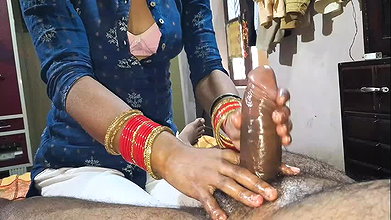 Bhabhi Oily Massaged Big Cock And Blowjob