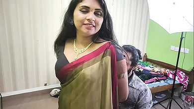 BDSM both hand tied and blindfolded in saree by vaishnavy and Sharun Raj, Mallu couple hot bdsm ass and boobs kiss romance