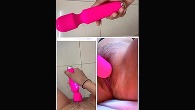 Indian Desi Girl playing hard with toy , hard vibrator play , pussy cum