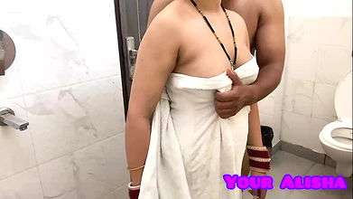 Newly Married Alisha Fucks with her Husband In the Bathroom