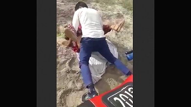 Rajasthani woman banged by two men in open field